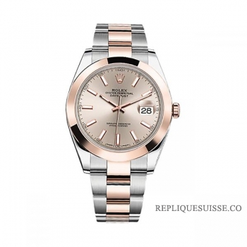 Réplique Rolex Datejust 41mm Sundust Dial 126301 et acier 18K Rose Montre de oro