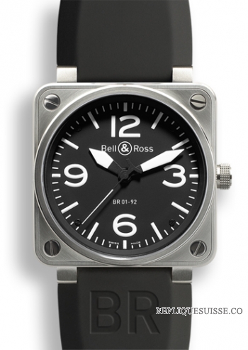 Bell & Ross BR01-92 acier noir Dial Automatique Montre Réplique