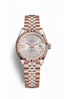 Copie Montre Rolex Datejust 28 18 carats Everose or 279175 Sundust set diamants Cadran m279175-0006