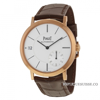 Piaget Altiplano Cadran Argent Automatique Cuir Marron G0A38131 Hommes Montres Copie