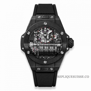 Copie Montre Hublot MP-11 Reserve de marche 14 jours 3D carbone 45mm 911.QD.0123.RX