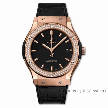 Copie Montre Hublot King Gold Diamonds 45mm Classic Fusion automatiques 511.OX.1181.LR.1104