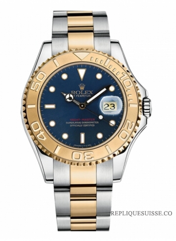 Rolex Yacht-Master Acier inoxydable et Or jaune Bleu cadran 168623 BL