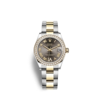 Rolex Datejust 31 Oystersteel or jaune 18 ct M278383RBR-0017 Gris fonce sertie de diamants Cadran