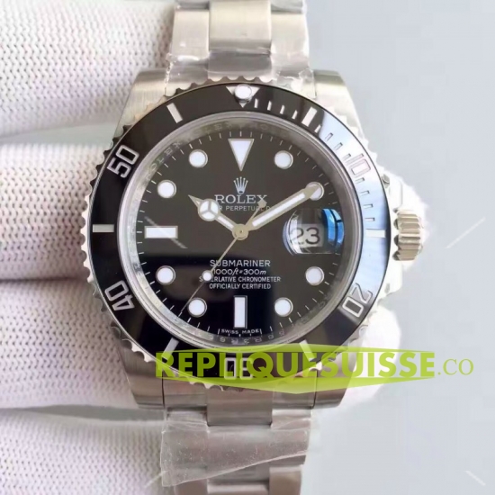 Réplique Rolex Submariner Black Cadran Cadran Oyster Bracelet en acier inoxydable 16610-BKSO - Cliquez sur l'image pour la fermer
