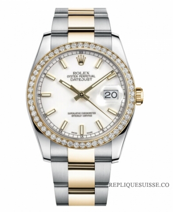 Réplique Rolex Datejust en acier et or jaune or blanc cadran 116243 WIO