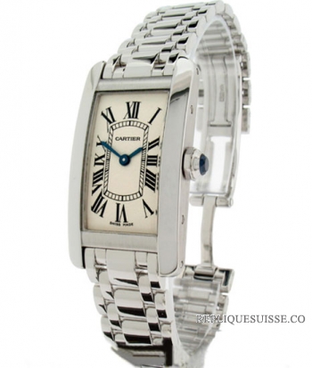 Cartier Tank American Blanc Or Dames W26019L1 Montre Réplique