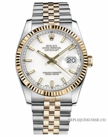 Réplique Rolex Datejust 36mm acier et Jaune or blanc Dial 116233 WSJ