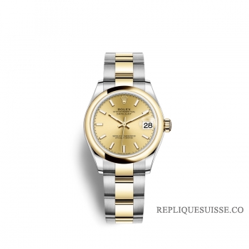 Rolex Datejust 31 Oystersteel or jaune 18 ct M278243-0013 Cadran couleur champagne