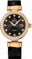 Omega De Ville Ladymatic Dames noir Dial Or Diamant 425.68.34 Montre Réplique