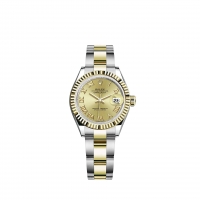 Rolex Lady-Datejust Jaune Rolesor cadran couleur champagne Bracelet Oyster