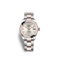 Rolex Datejust 31 Oystersteel Or Everose 18 ct M278341RBR-0015 Argent serti de diamants Cadran