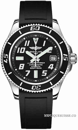 Breitling Superocean 42 Inoxydable acier Diver Pro II noir Montre Réplique