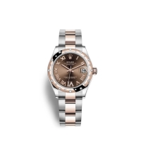 Rolex Datejust 31 Oystersteel Or Everose 18 ct M278341RBR-0003 Chocolat serti de diamants Cadran