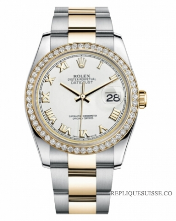 Réplique Rolex Datejust en acier et or jaune or blanc cadran 116243 WRO