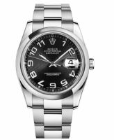 Réplique Rolex Datejust en acier de 36mm d?me lunette noire de cercle con 116200 BKCAO