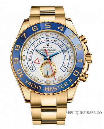 Rolex Yacht-Master II blanc cadran Bleu Bezel 116688