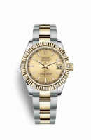 Copie Montre Rolex Datejust 31 Jaune Rolesor Oystersteel or jaune 18 ct 178313 Champagne-couleur Cadran m178313-0017