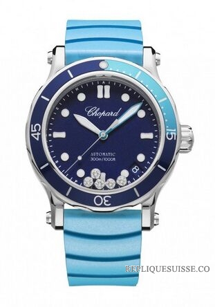 Copie Montre Chopard Happy Ocean en acier inoxydable et diamants dames 278587-3001