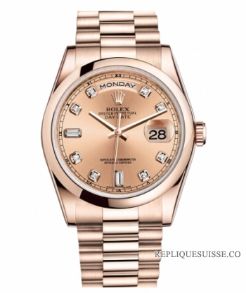 Rolex Day Date Rose Or Champagne cadran 118205 CHDP