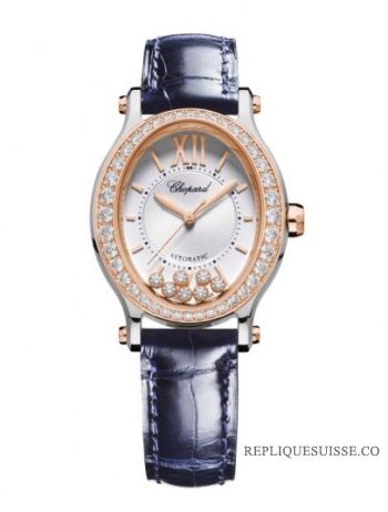 Réplique Chopard Happy Sport Ovale Automatique Cadran Blanc Diamants