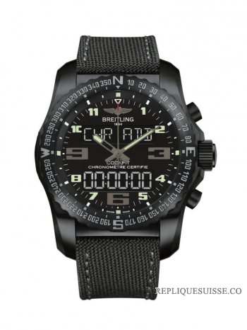 Breitling Professional Cockpit B50 Noir Titanium Anthracite Military Strap Hommes