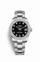 Copie Montre Rolex Datejust 31 White Rolesor Oystersteel or blanc 18 carats 178384 Black ensemble diamants Cadran m178384-0042