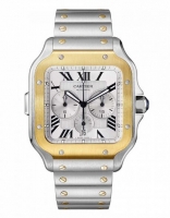 Réplique Cartier Santos Chronographe Acier Or jaune 18 carats Automatique 43,3mm W2SA0008