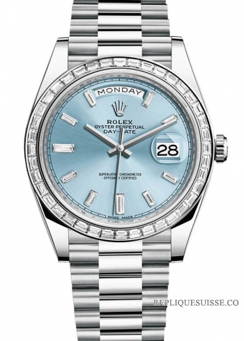 Rolex Oyster Perpetual Day Date 40 228396TBR Bleu Dial Montre Réplique