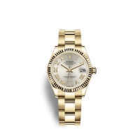 Rolex Datejust 31 or jaune 18 ct M278278-0027 Argent sertie de diamants Cadran