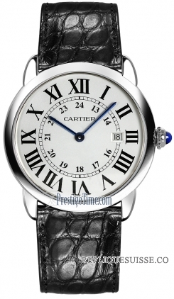 Cartier Tank Ronde Solo cuir Hommes W6700255 Montre Réplique