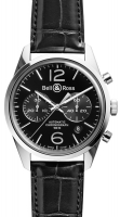 Bell & Ross BRV 126 Officer noir VinTAGe des hommes Montre Réplique