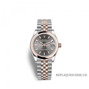 Rolex Datejust 31 Oystersteel Or Everose 18 ct M278241-0018 Cadran rhodie fonce