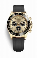 Copie Montre Rolex Cosmograph Daytona 18 ct or jaune 116518LN Champagne-couleur noir Cadran m116518ln-0040