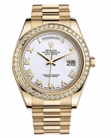 Réplique Rolex Day Date II President jaune or Blanc cadran 218348 WRP Mon 218348 WRP