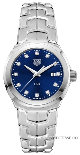 Copie Montre Tag Heuer Link Bleu Diamant Cadran Dames WBC1318.BA0600