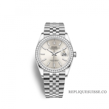 Rolex Datejust 36 Oystersteel or blanc 18 ct M126284RBR-0005 cadran argente