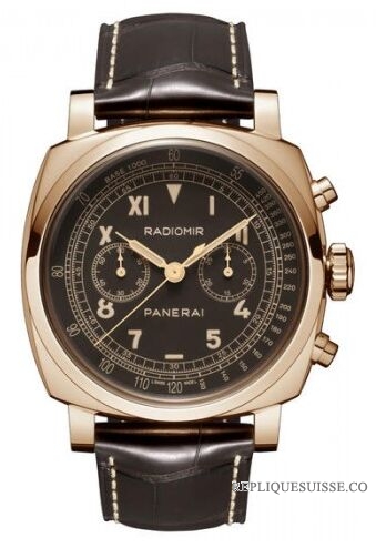 Radiomir 1940 Chronographe Brown Dial Brown Strap hommes Montre Réplique