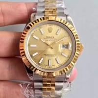 Réplique Rolex Datejust 126333 Champagne Dial acier et Or jaune 18 K Jubileo