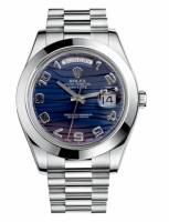 Réplique Rolex Day Date II President Platinum bleu wave cadran 218206 BLW 218206 BLWAP