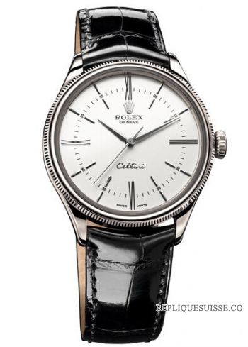 Rolex Cellini Time blanc Or 50509 wbk Montre Réplique