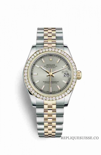 Copie Montre Rolex Datejust 31 Jaune Rolesor Oystersteel or jaune 18 ct 178383 Argent Cadran m178383-0029