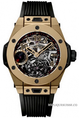 Hublot Big Bang Tourbillon 5-Day Reserve de marche Full Magic Or Montre Réplique