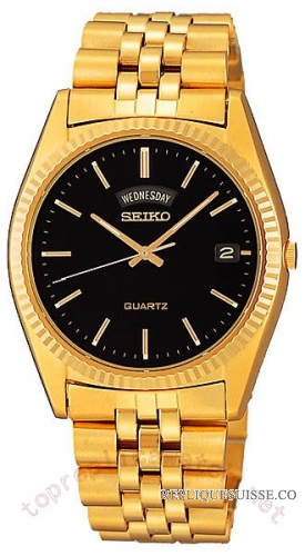 Seiko Day-Date Dress Or-Tone Inoxydable acier Hommes SGF212 Montre Réplique