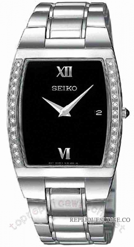 Seiko Diamant acier noir Hommes SKP319 Montre Réplique