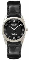 Rolex Cellini Danaos cadran noir bracelet en cuir noir unisexe 4233/9