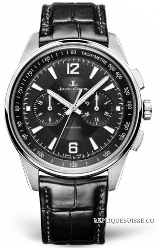 Copie Montre Chronographe Jaeger-LeCoultre Polaris Acier Inoxydable/Noir/Alligator 9028470