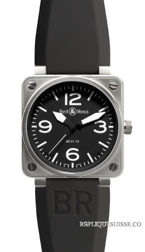 Bell & Ross BR 01-92 STEEL noir Automatique 46mm des hommes Montre Réplique