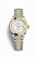 Copie Montre Rolex Datejust 28 Jaune Rolesor Oystersteel Or jaune 18 ct Cadran Blanc m279163-0023