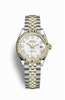 Copie Montre Rolex Datejust 28 Jaune Rolesor Oystersteel Or jaune 18 ct Cadran Blanc m279173-0023